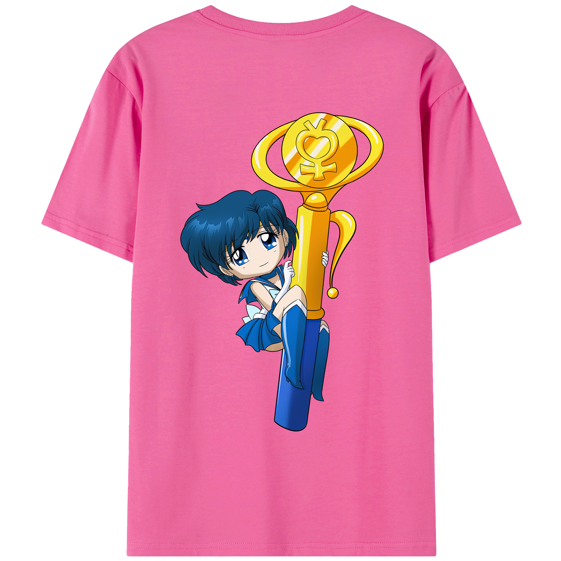 （画像用） 美少女戦士セーラームーン 水野 亜美 みずの あみ Sailor Moon Mizuno Ami レディース半袖Tシャツ(バックプリント)